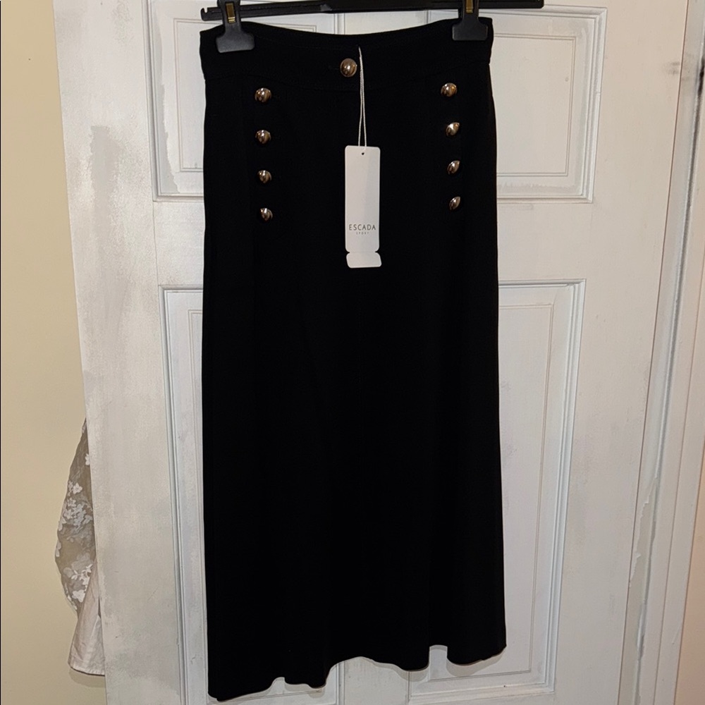 Escada Black Button-Detail Women's Skirt